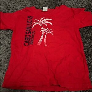 Red Kids T-Shirt with Palm Tree Print